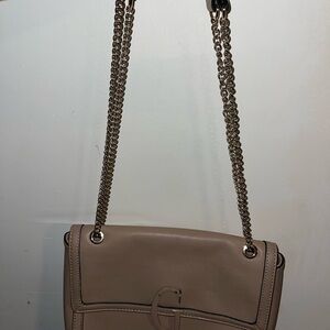 Guess Tan Shoulder Bag with Gold Chain
